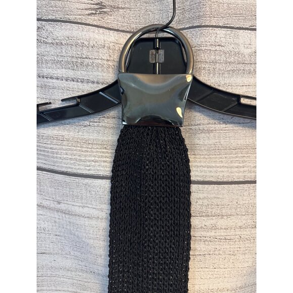 Suzi Roher Black Knit Stretch Belt With Metal Buckle - Picture 2 of 6